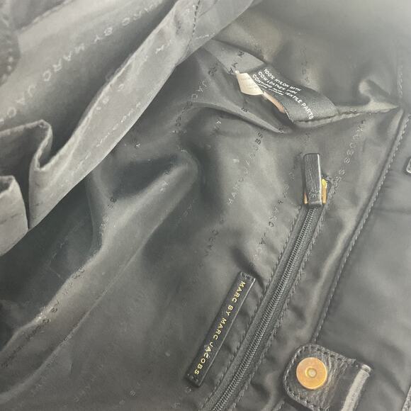 Marc Jacobs Work It Cindy Black Nylon/Leather Satchel Bag Women’s Purse Preowned - Picture 3 of 5